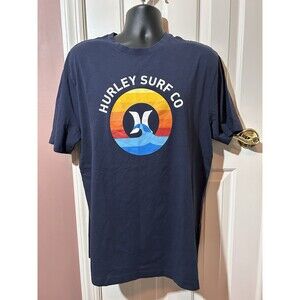 Hurley Graphic T Shirt Mens Size Large Short Sleeve Navy New